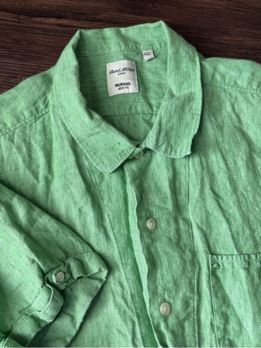 Murano Baird McNutt Shirt Men’s Irish Linen Mens XL Button Up Green Beach Resort